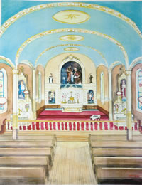 Robert Amos Art Cards Chapel Interior